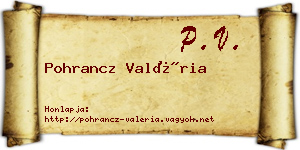 Pohrancz Valéria névjegykártya